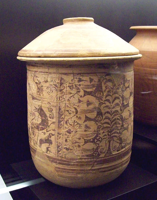 Kalathos in ceramica dipinta, proveniente da Azaila.