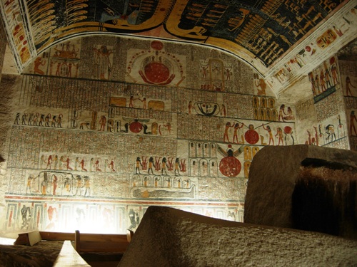 Rilievi dipinti, XX dinastia, regno di Ramesse VI; riva occidentale tebana, Valle dei Re, tomba di Ramesse VI (KV 9)