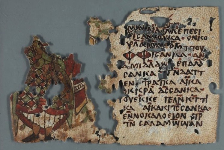 Manuscrit en ancien nubien de Serra Est avec la représentation d'un éparque, 973 après J.-C. (Berlin, Staatsbibliothek Ms. orient. quart. 1020)