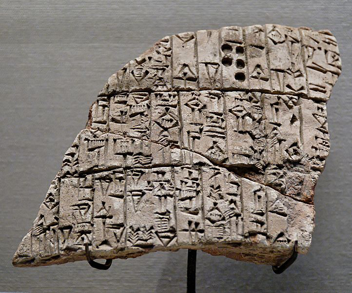 Cône en argile inscrit d’Urukagina, roi de Lagash, env. 2350 av. J.-C., AO 4598a, AO 4598b, Musée du Louvre, Paris.