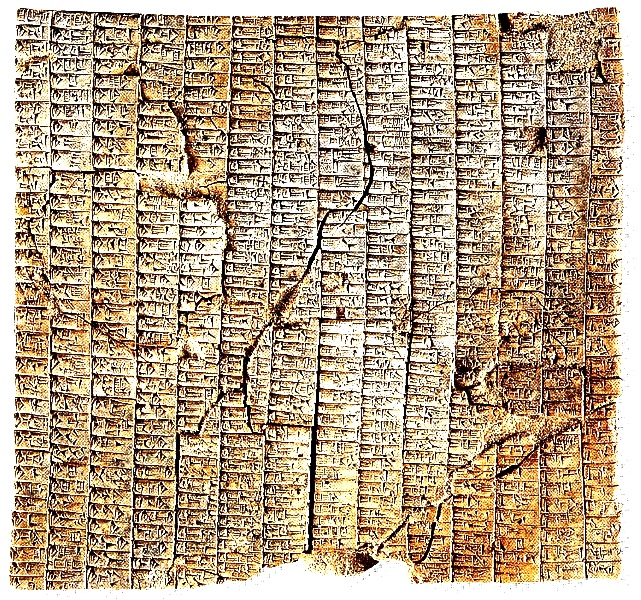 Recto di Lista Lessicale Sumerica (TM.75.G.2422), Archivio L.2769, Palazzo Reale G, XXIV sec. a.C.