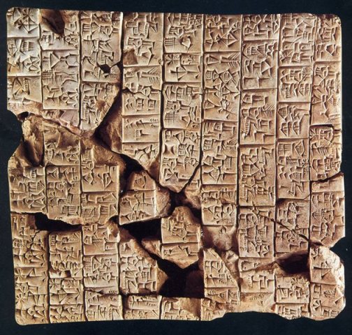 Recto di tavoletta con mito sumerico (TM.75.G.2658+), Archivio L.2769, Palazzo Reale G, XXIV sec. a.C.
