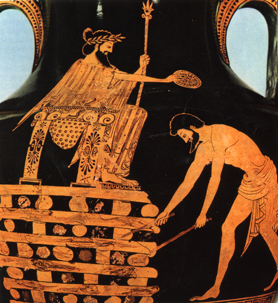 Representation of Croesus on a Greek vase held in the Louvre Museum