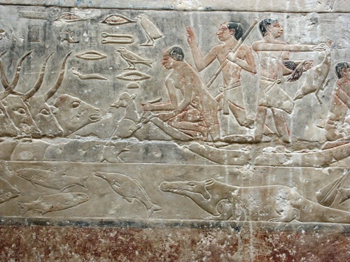 Hieroglyphs, mastaba, Old Kingdom; Saqqara, necropolis of the nobles